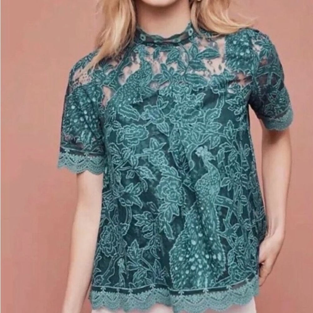 Anthropologie HD in Paris Lace Meadows Blouse.